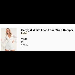 White Lace Lulus Romper
